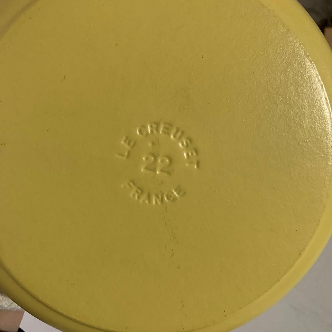 【美品】ルクルーゼ ココットロンド 鍋22 ミモザ