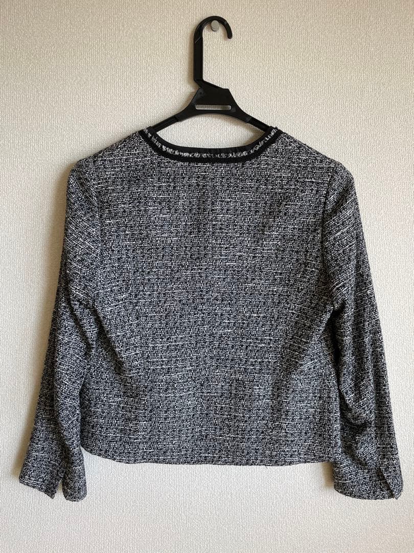 【23区】38(9)サイズ ツイードノーカラージャケット