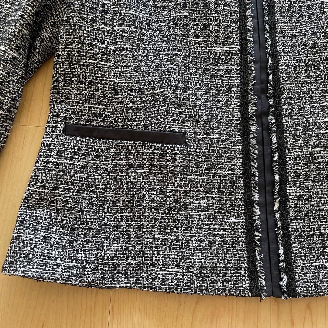 【23区】38(9)サイズ ツイードノーカラージャケット