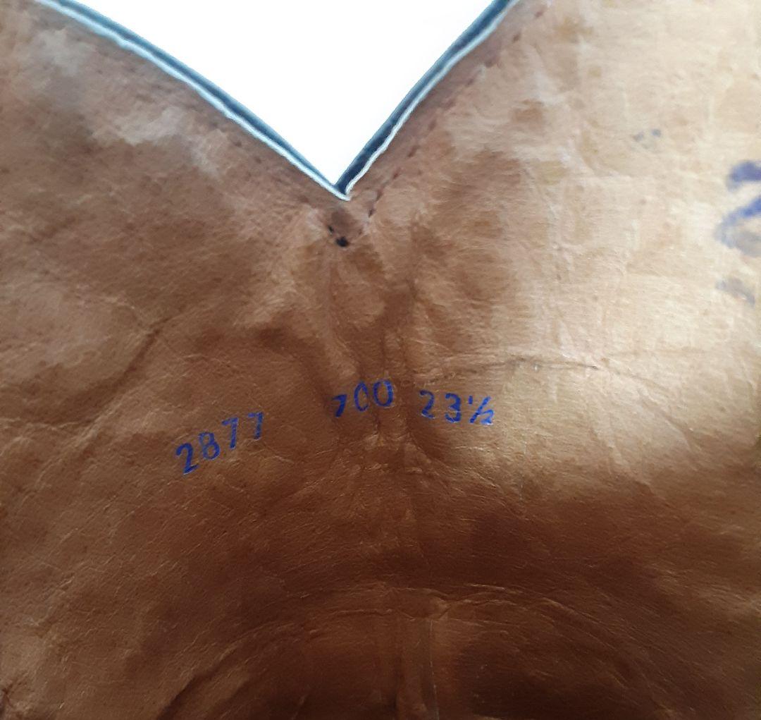 バラ刺繍 黒 レザー ウエスタンブーツ　23.5