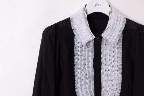 【akiki】TULLE FLOWER BLOUSE