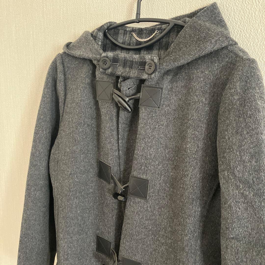 ほぼ未使用♡ 23区　ダッフルコート　裏チェック柄　グレー両サイドポケット付き♡
