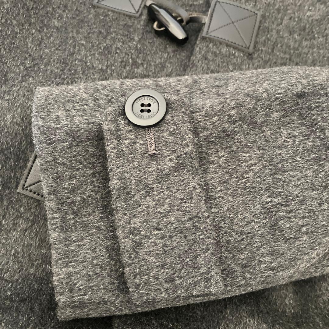 ほぼ未使用♡ 23区　ダッフルコート　裏チェック柄　グレー両サイドポケット付き♡