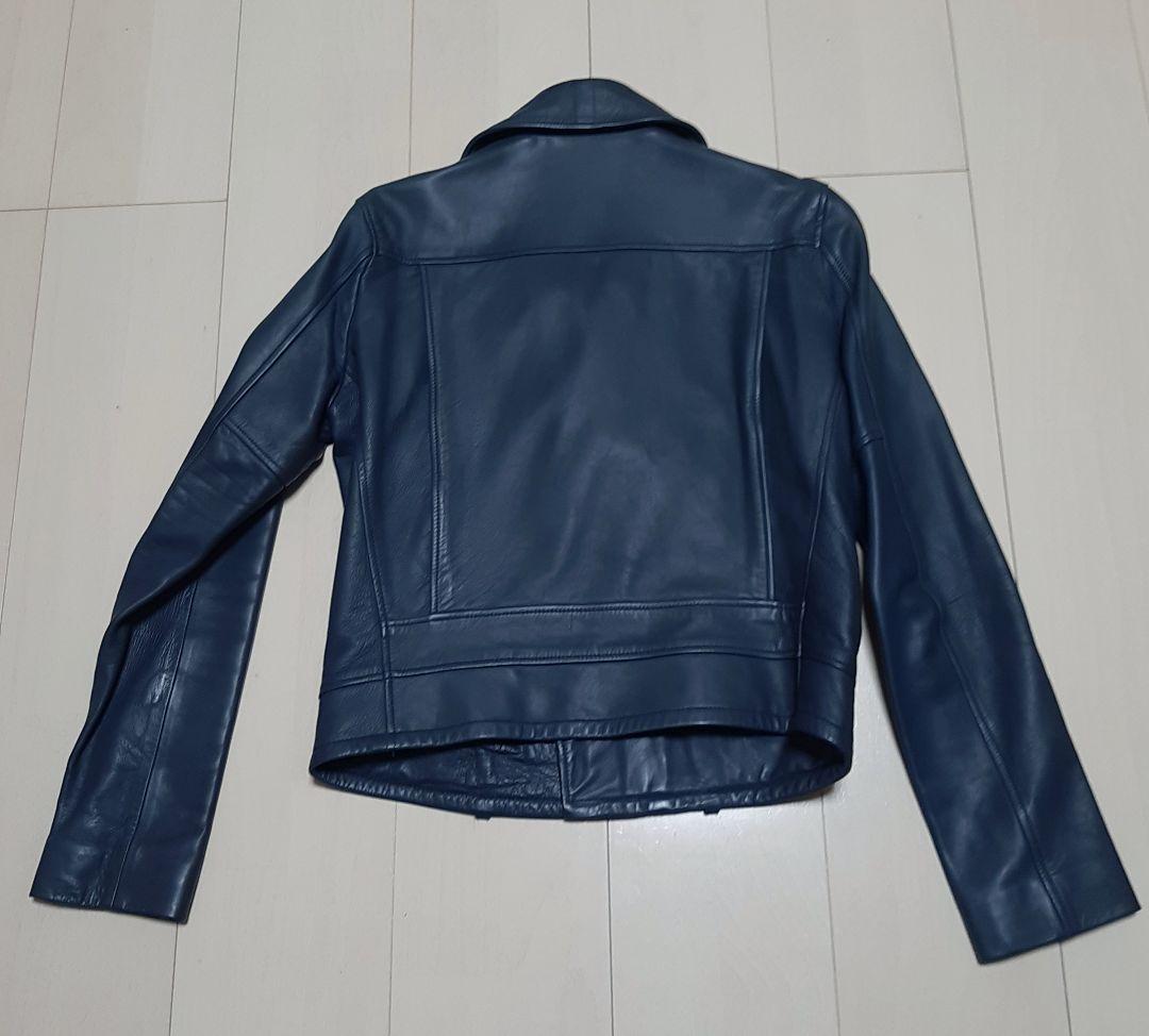 upper hights ダークブルー レザー シングルライダースジャケット