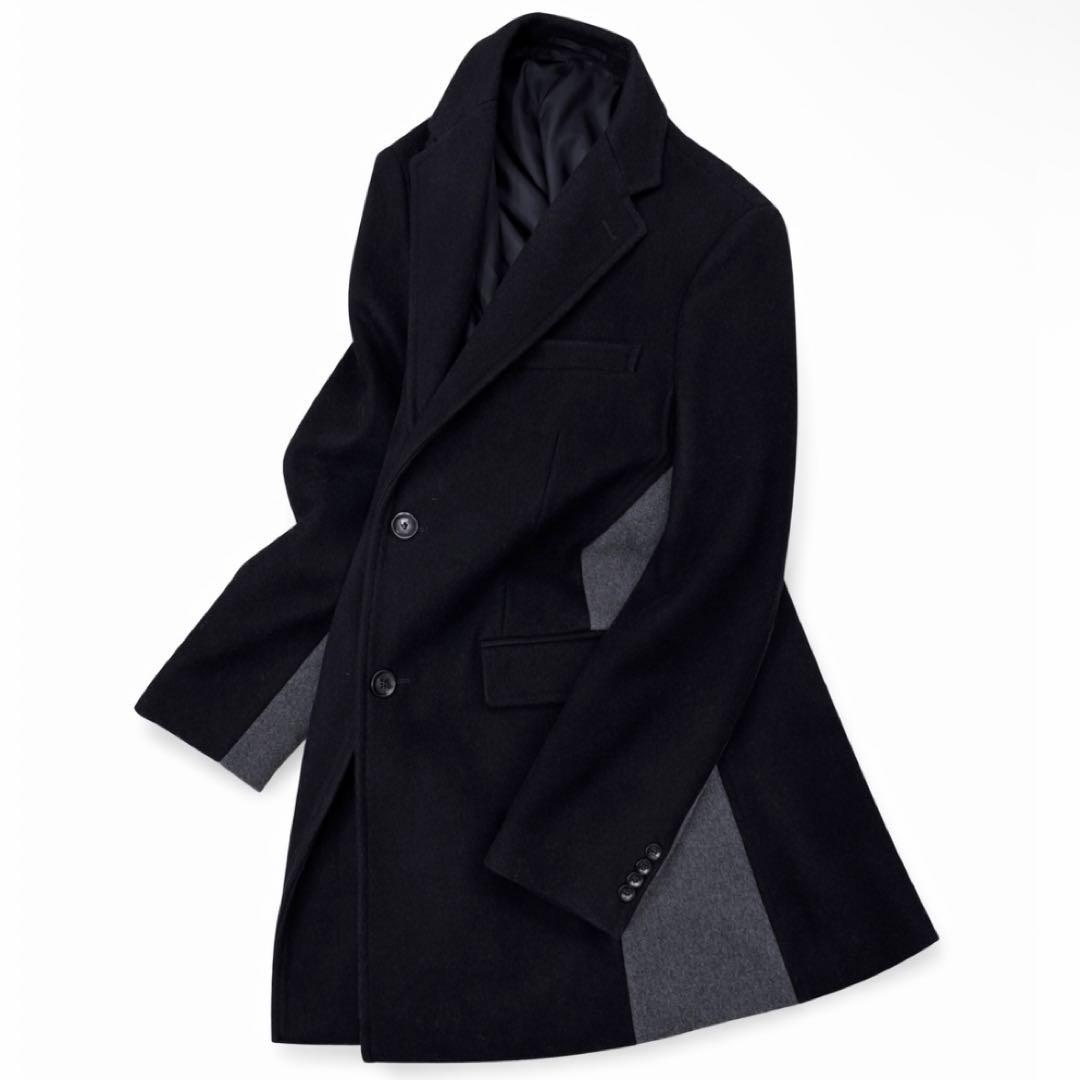 GREEN LABEL 切替デザイン チェスターコート ブラック L アローズ