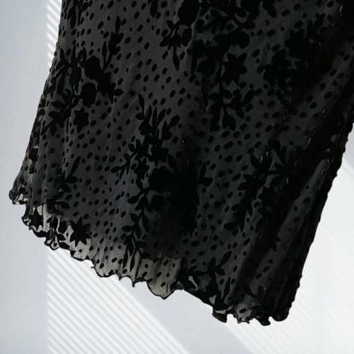 ブルガール／アンナモリナーリ シルク ワンピース 38 黒 結婚式 パーティー