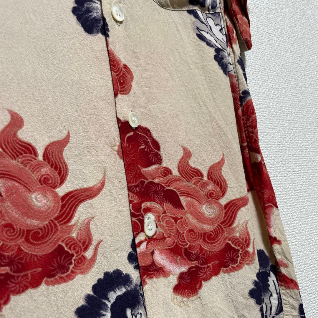 希少　サンサーフ　アロハシャツ　唐獅子牡丹　和柄　レーヨン　東洋　メンズ