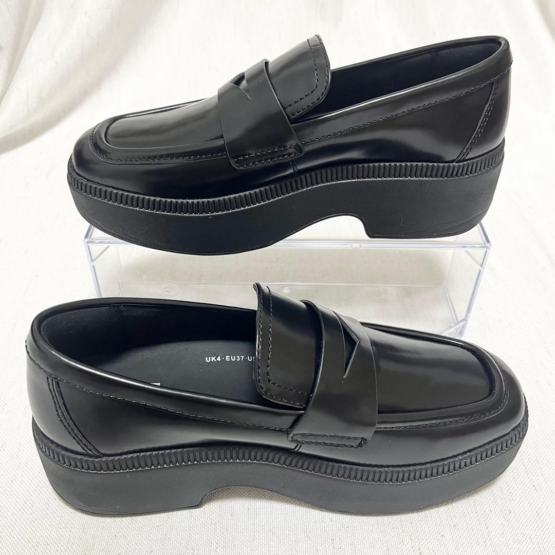 【極美品】fitflop レザー　厚底　ローファー　HY2 軽量　黒　23cm