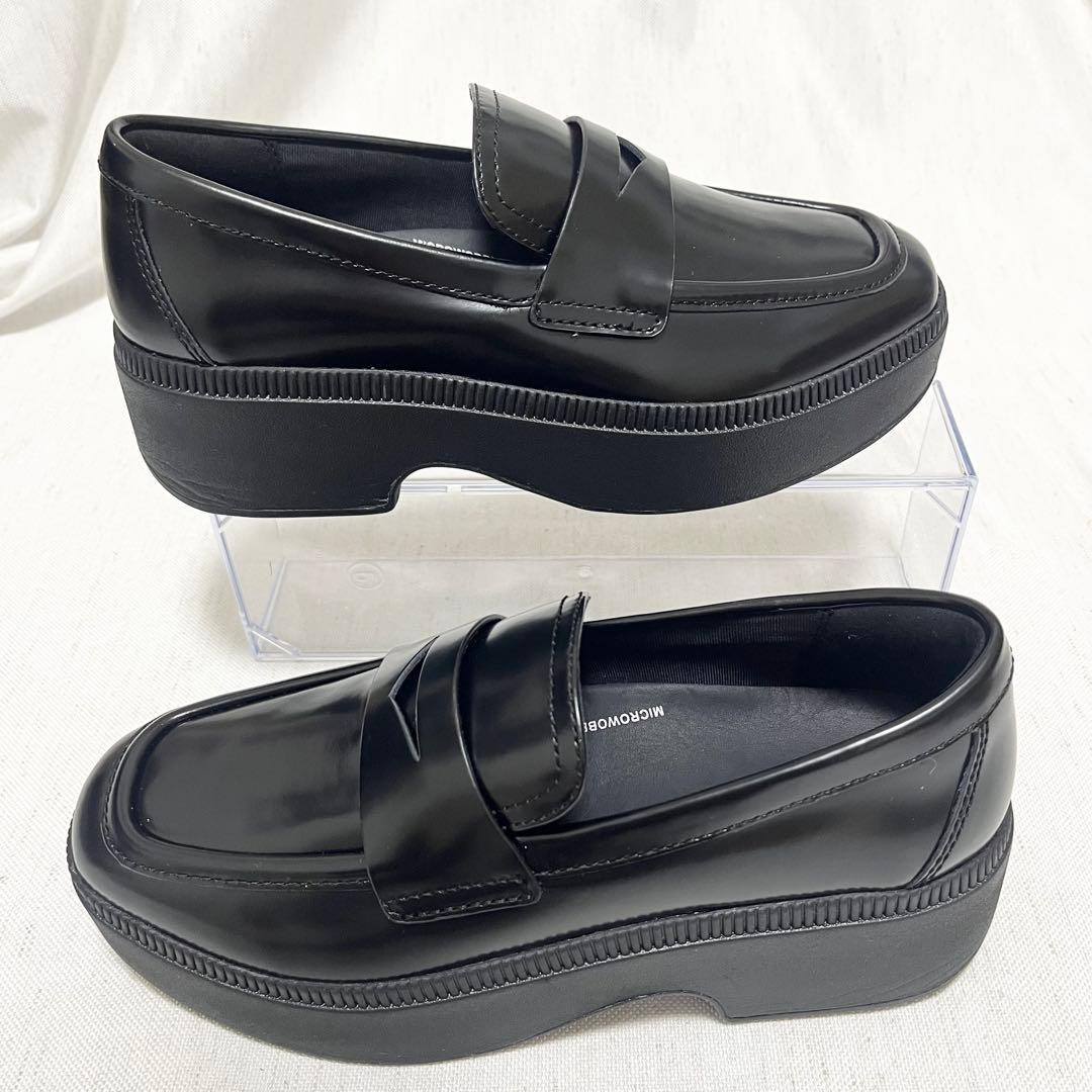 【極美品】fitflop レザー　厚底　ローファー　HY2 軽量　黒　23cm