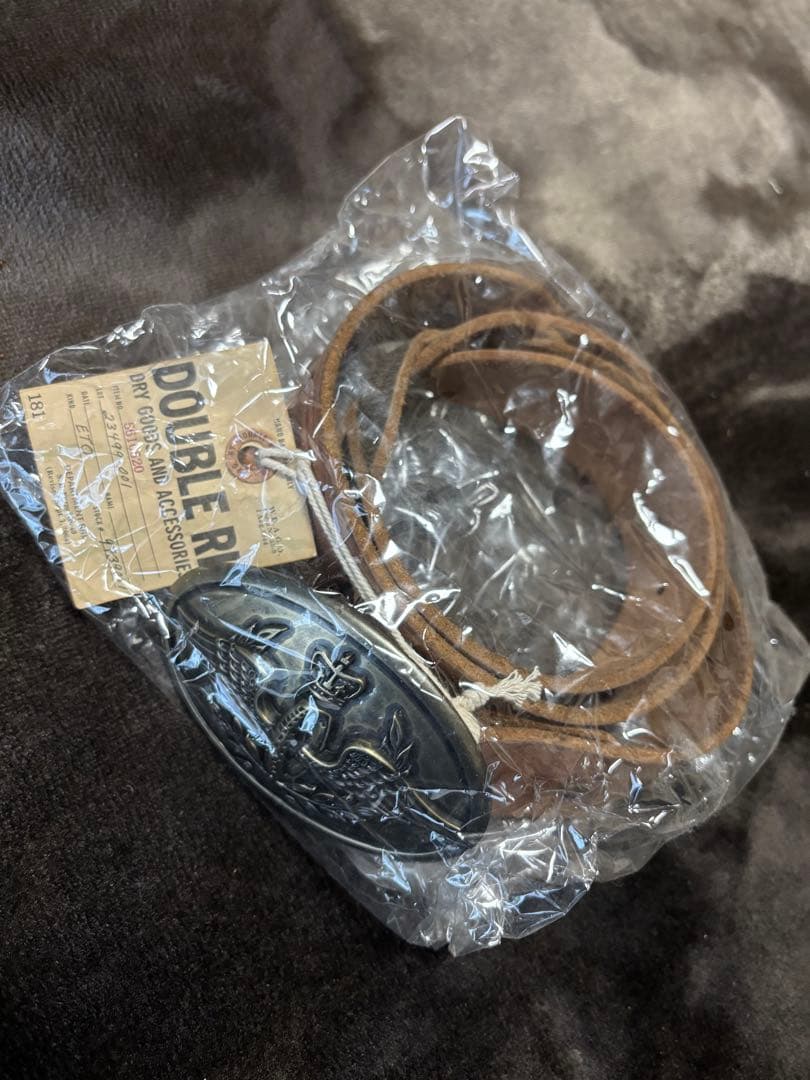 未使用☀️ DOUBLE RL エンブレム付きレザー編込み RR ラルフローレン