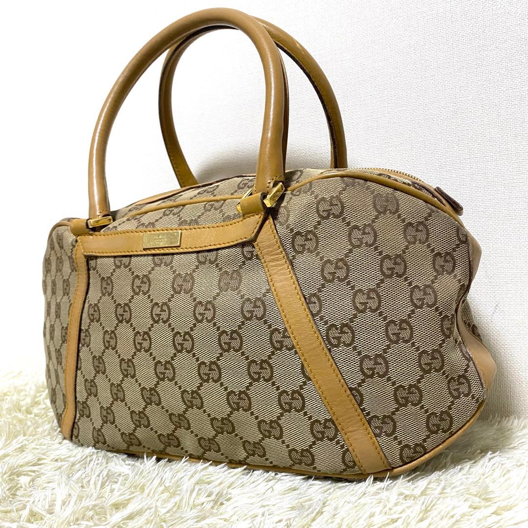 GUCCI グッチ✨ ボストンバッグ GGキャンバス ハンドバッグ ゴールド金具