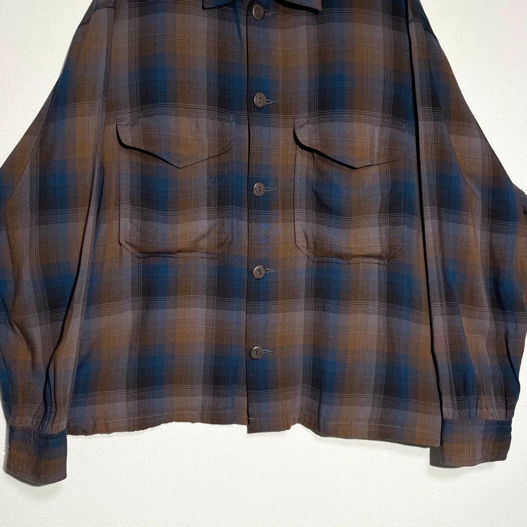【美品/希少】ペンドルトン オンブレ シャツ ボード ダーク L相当