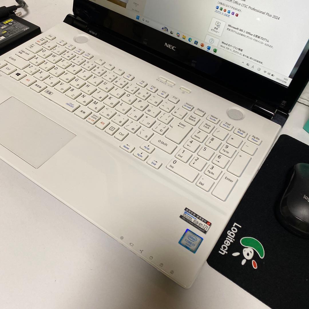 Windows11 オフィス付き　Core i7 SSD メモリ8G 美品NEC