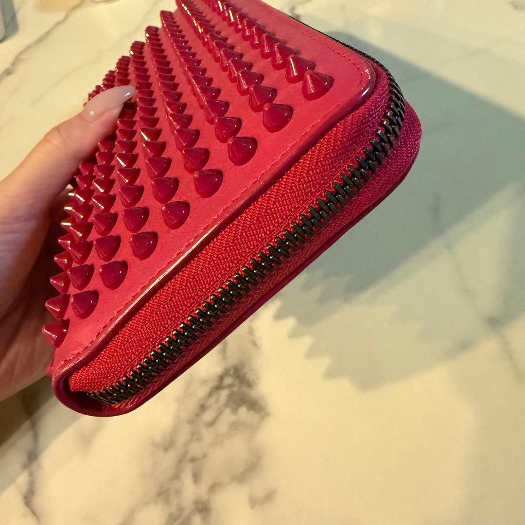【美品】クリスチャンルブタン　パネトーネ　ロングウォレット　長財布　ピンク