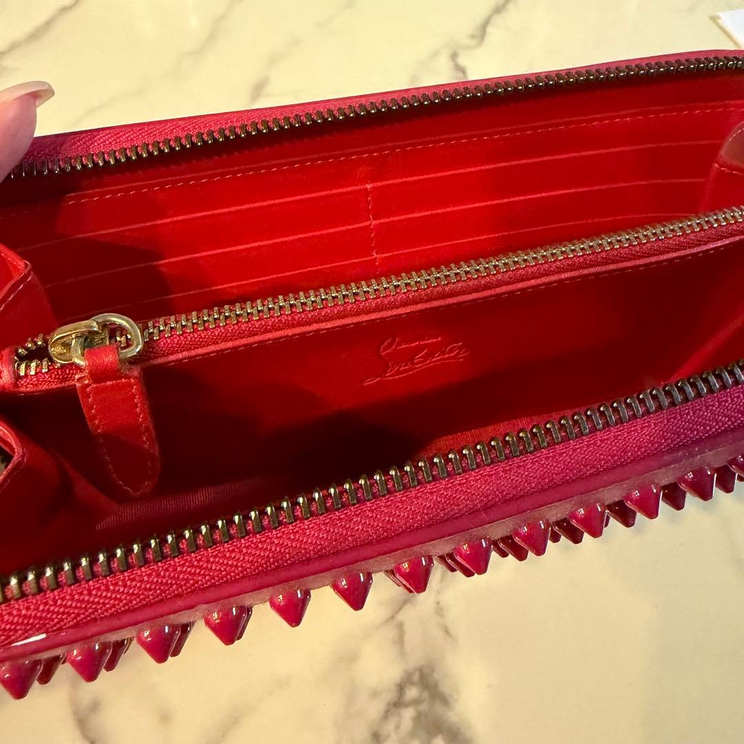 【美品】クリスチャンルブタン　パネトーネ　ロングウォレット　長財布　ピンク