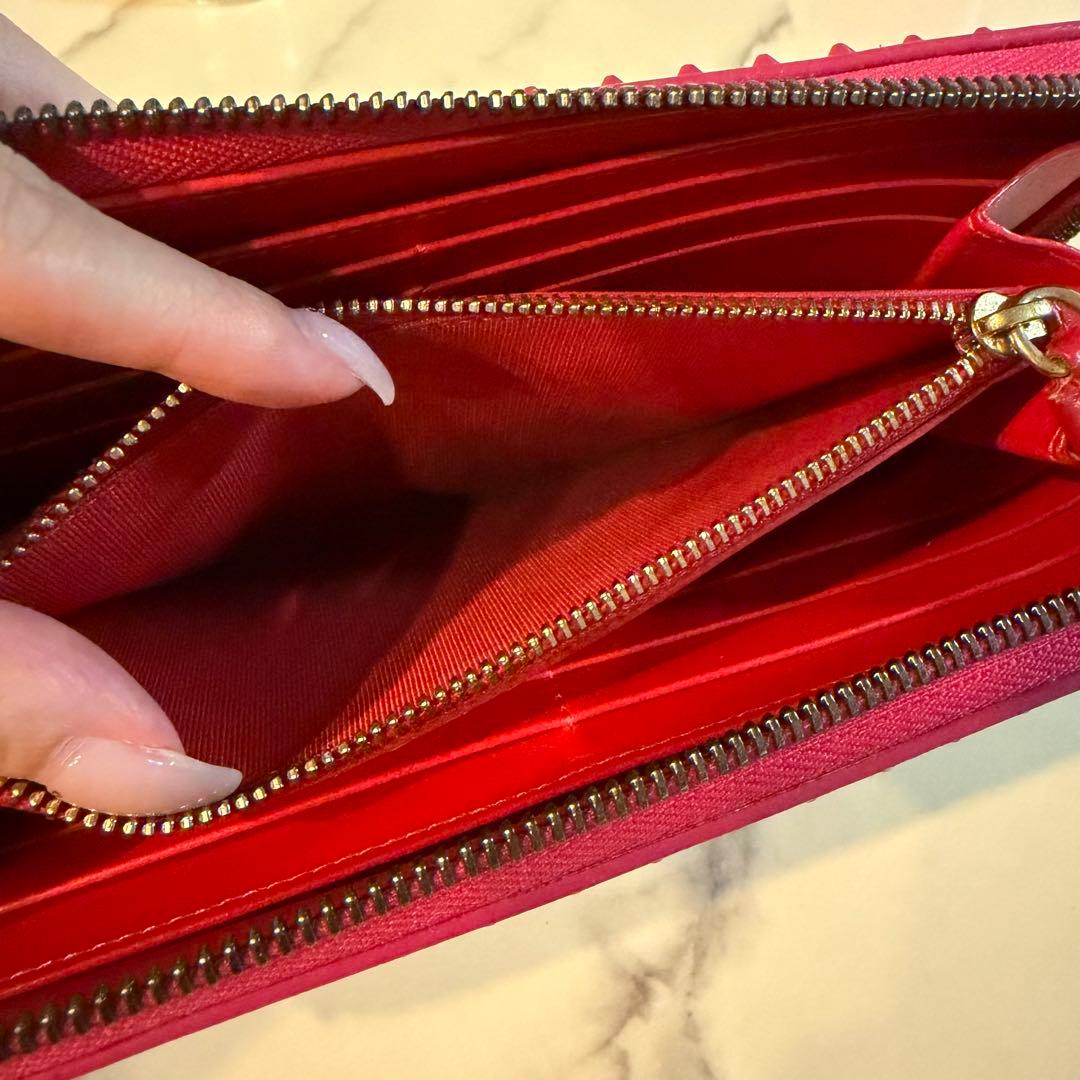 【美品】クリスチャンルブタン　パネトーネ　ロングウォレット　長財布　ピンク