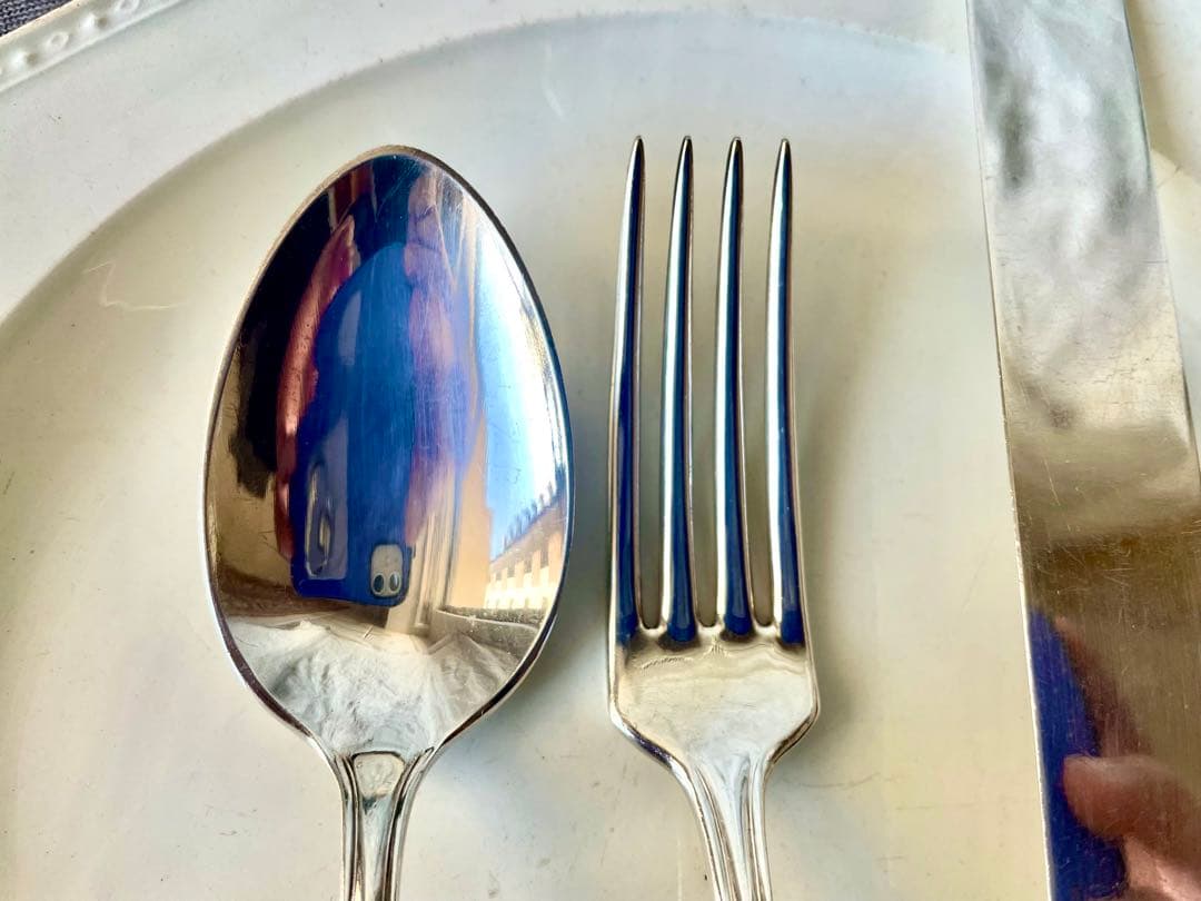 モノグラム付きカトラリーセット ナイフ&フォーク&スプーン フランスアンティーク