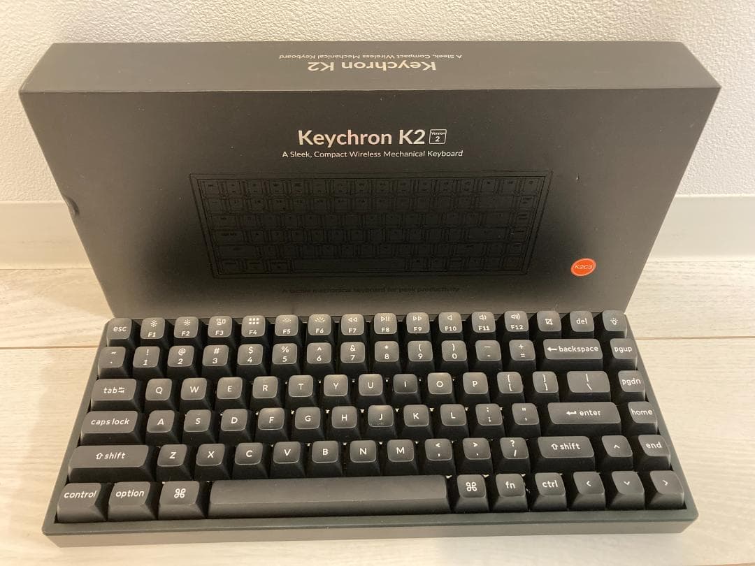 Keychron K2 茶軸 RGBアルミ（KSAキーキャップ・パームレスト付）
