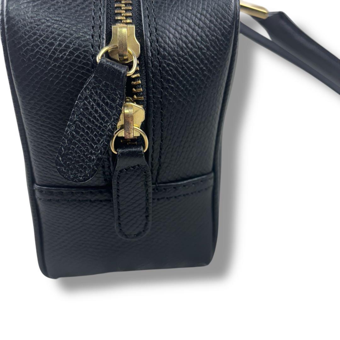 美品 バーニーズニューヨーク レザー ハンド バッグ フォーマル ブラック 金