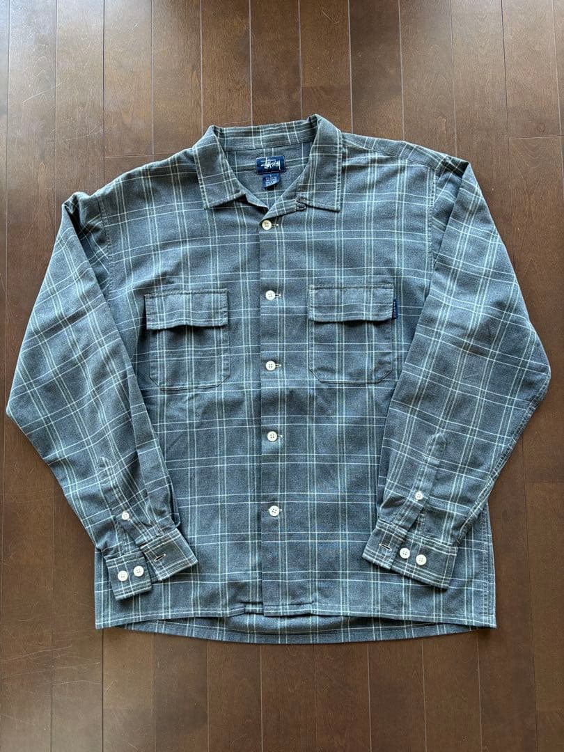 紺タグOLD STUSSY オープンカラー　シャツ