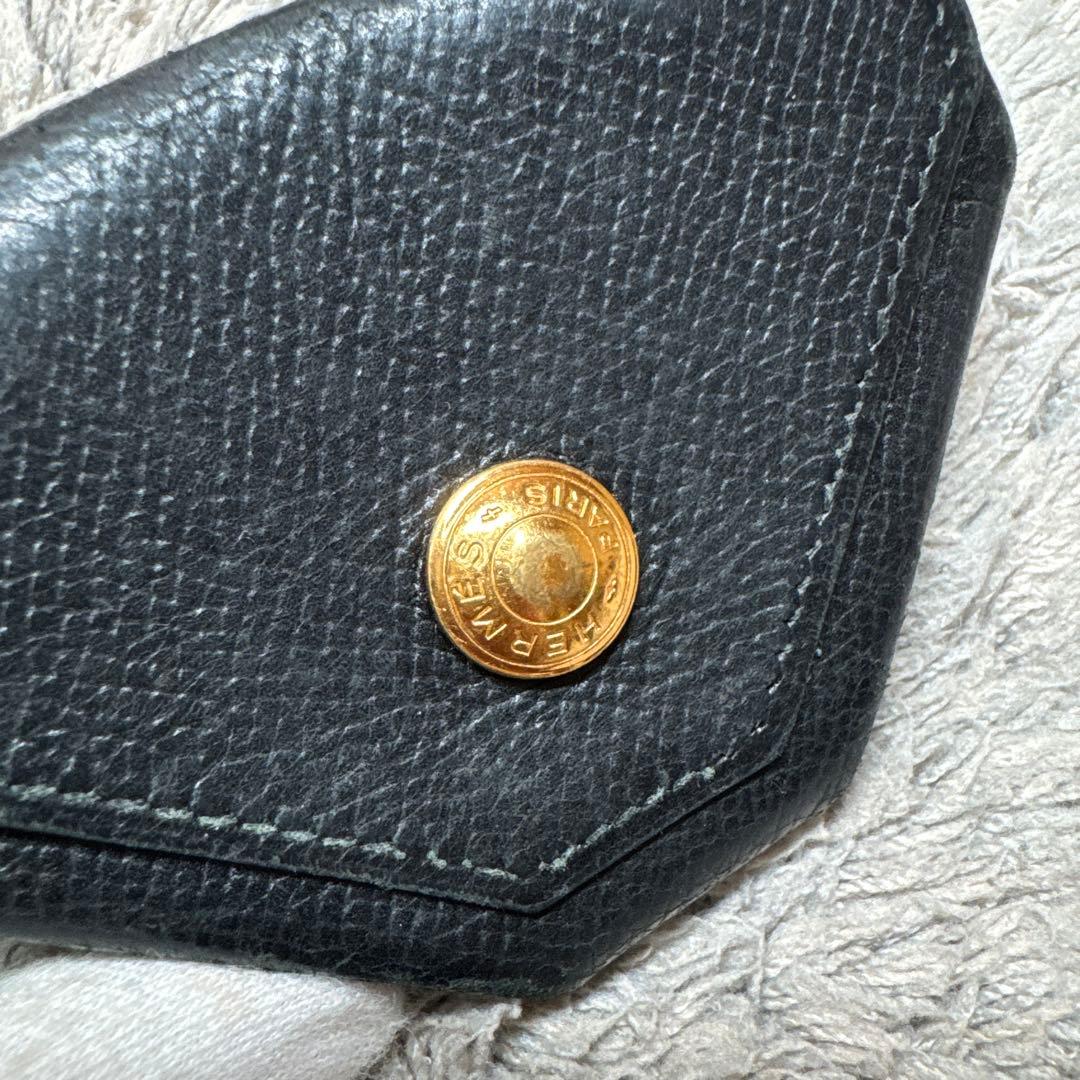 HERMES エルメス ケース 小銭入れ レザー ブラック