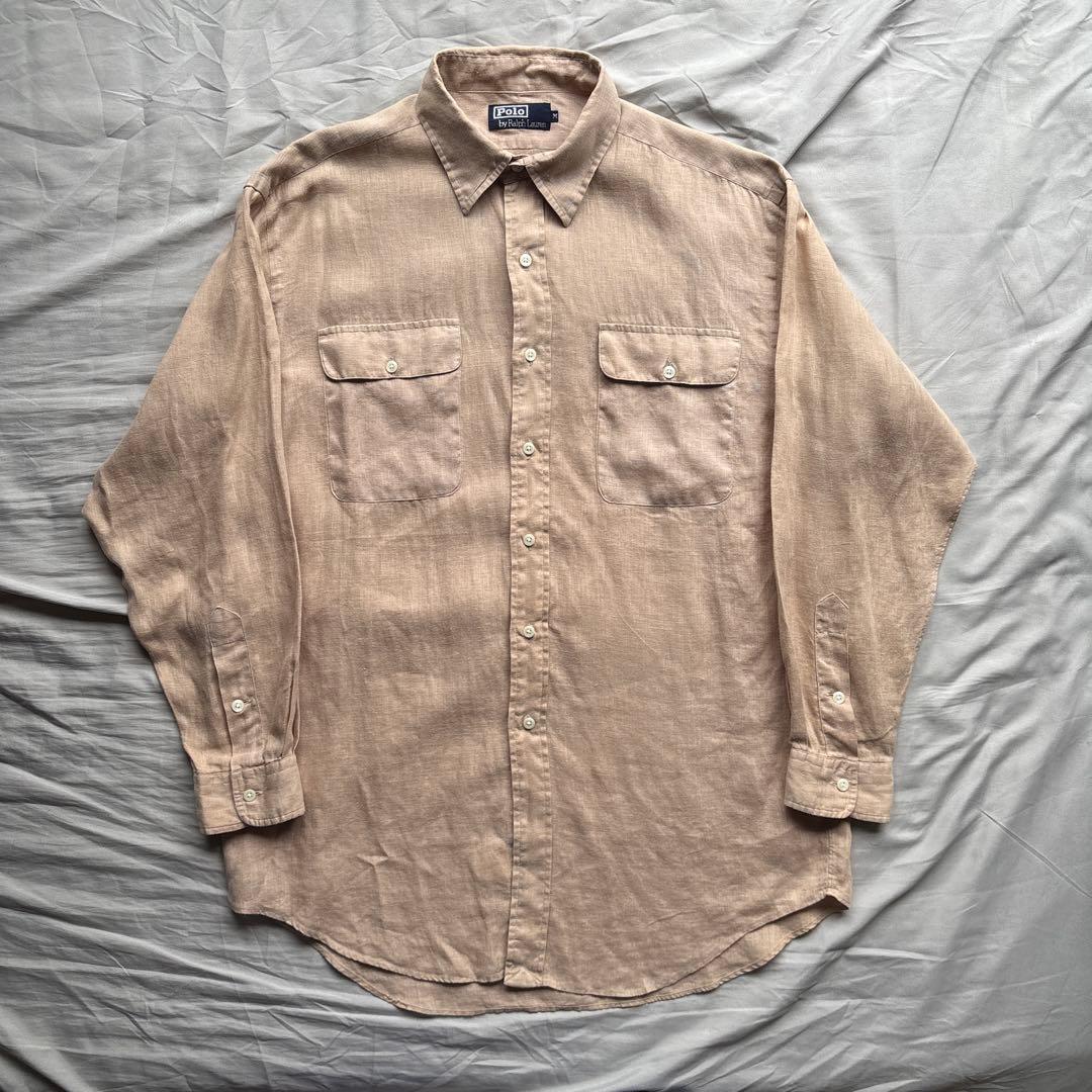 【90s】Ralph Lauren リネン サファリシャツ ワーク