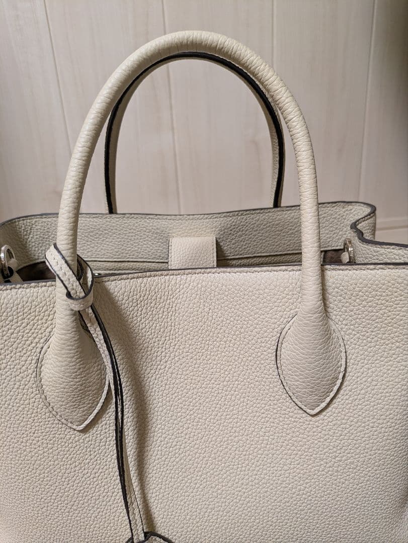 BONAVENTURA ミアトートアイボリー シュリンクレザー バッグ