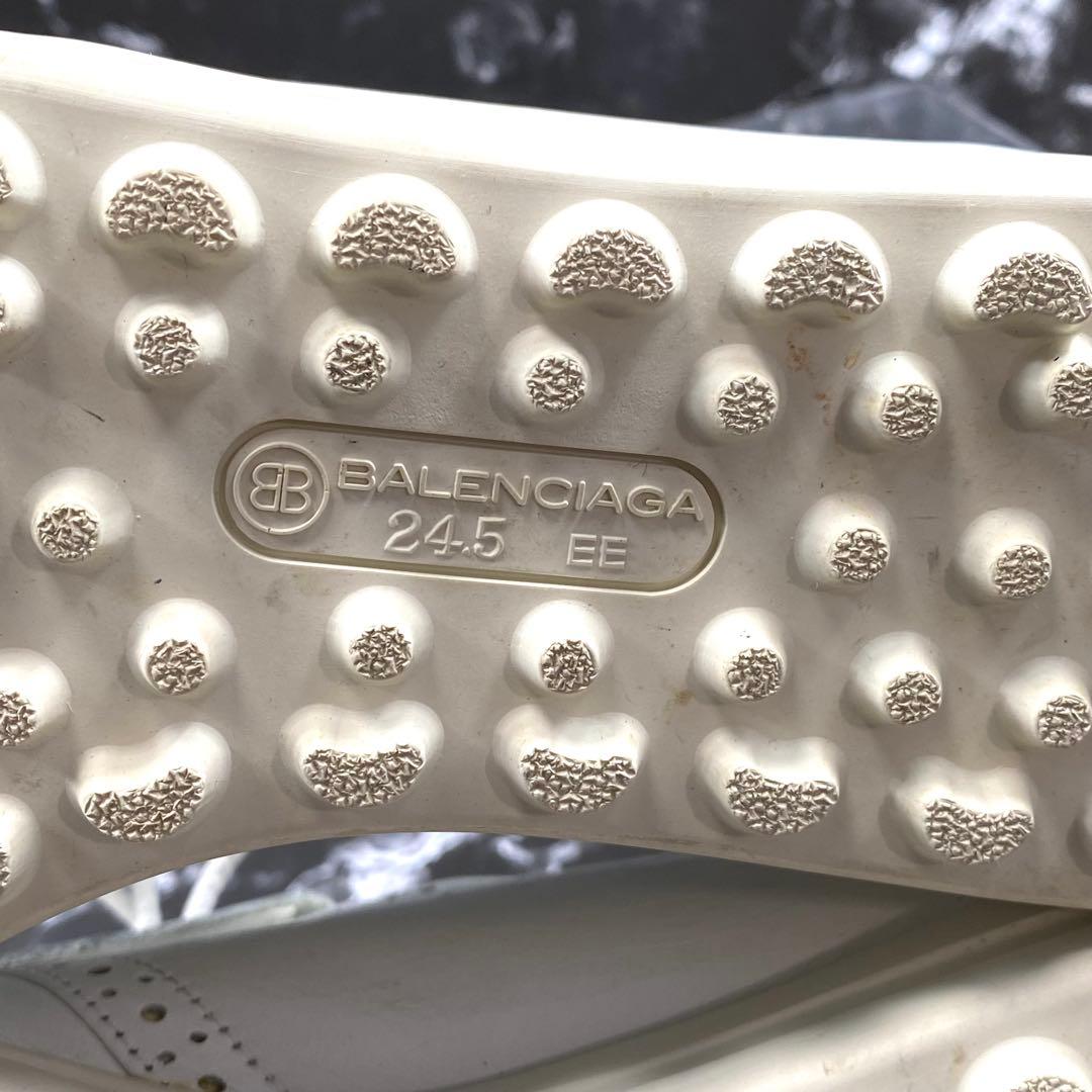 バレンシアガ スポーツ フリンジ付き ゴルフシューズ 白 レザー 24.5