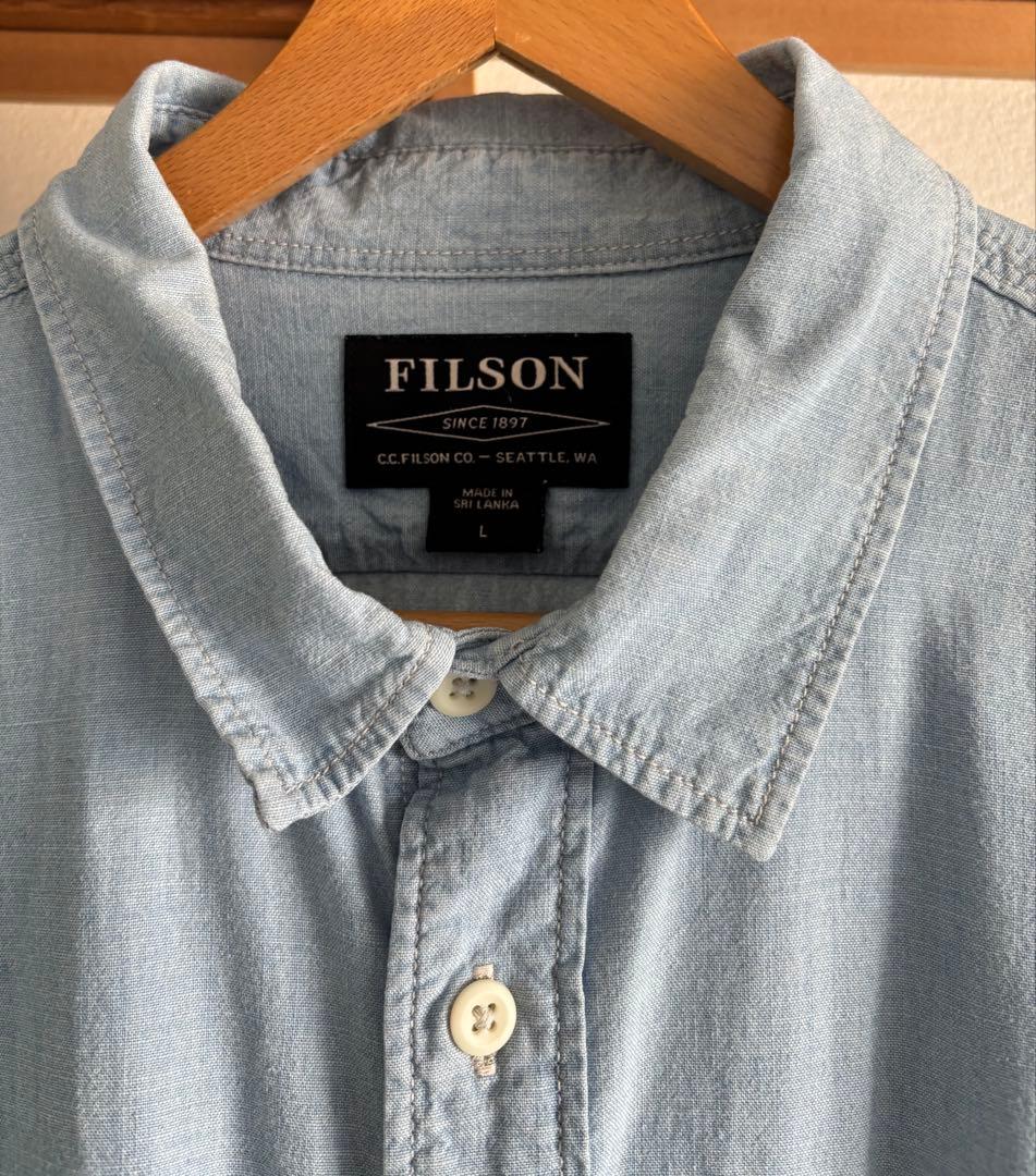 フィルソン シャンブレーワークシャツ L