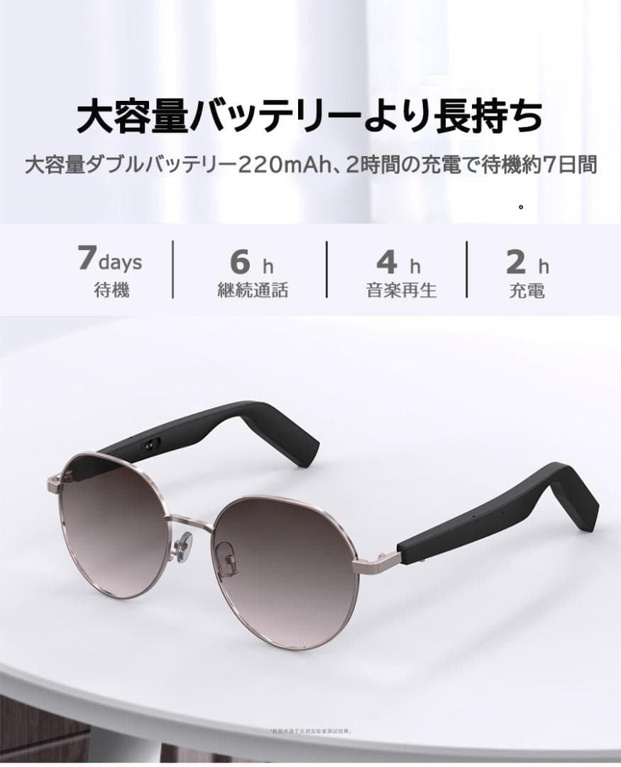ワイヤレスオーディオサングラス スマートグラスBluetoothスマートメガネ