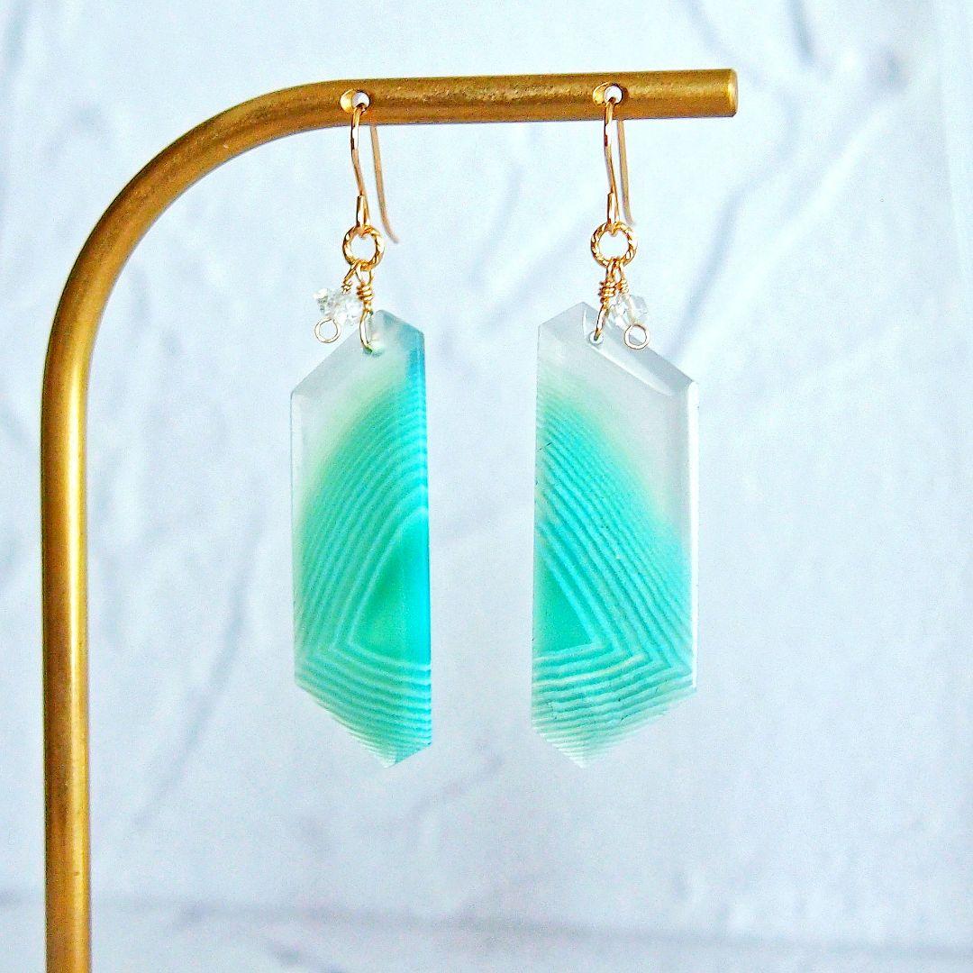 Kaya様　グリーンバンデッドオニキス　チャーム　14kgf　他4点