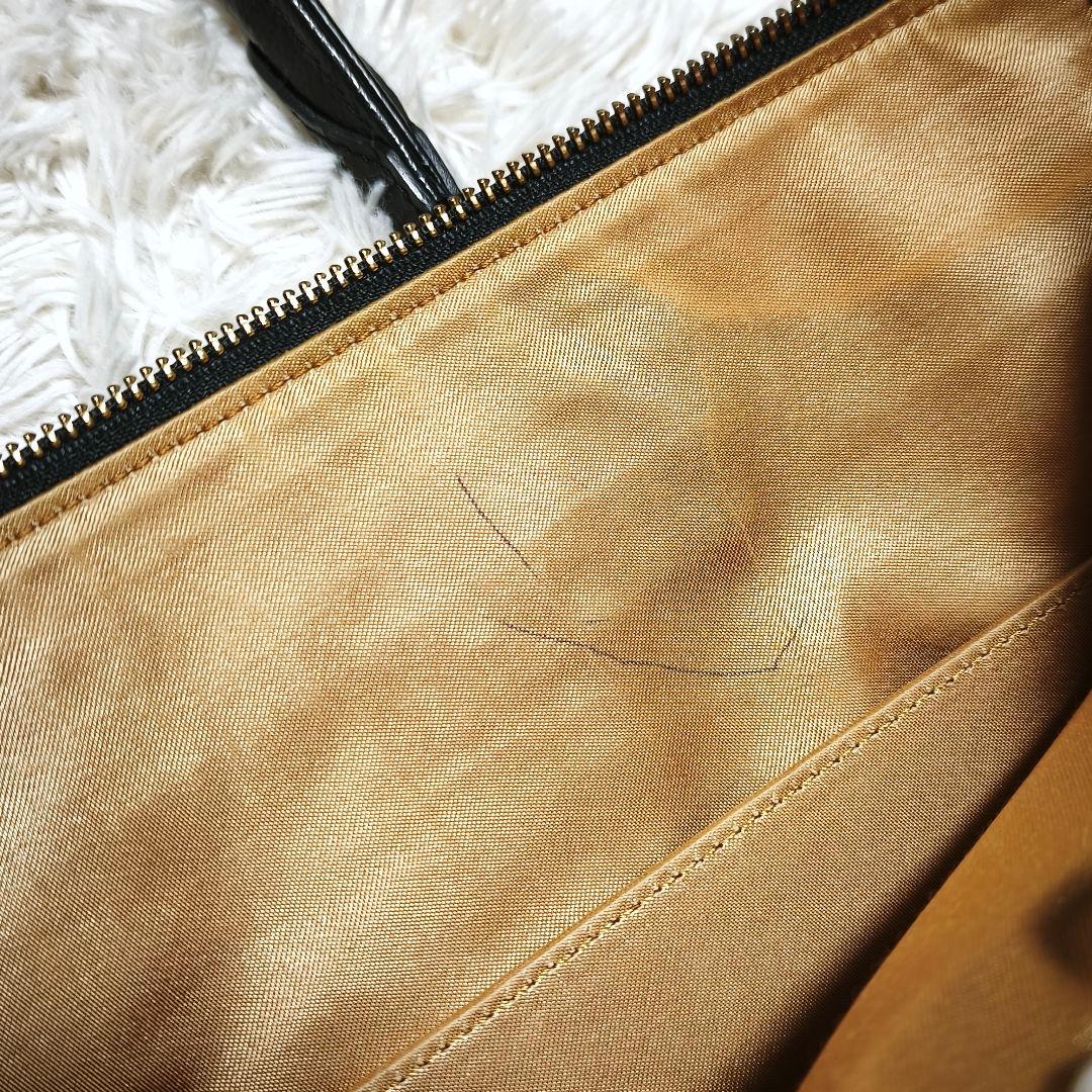 サマンサキングス クロコ型押し レザー ビジネスバッグ ブラック A4 PC収納