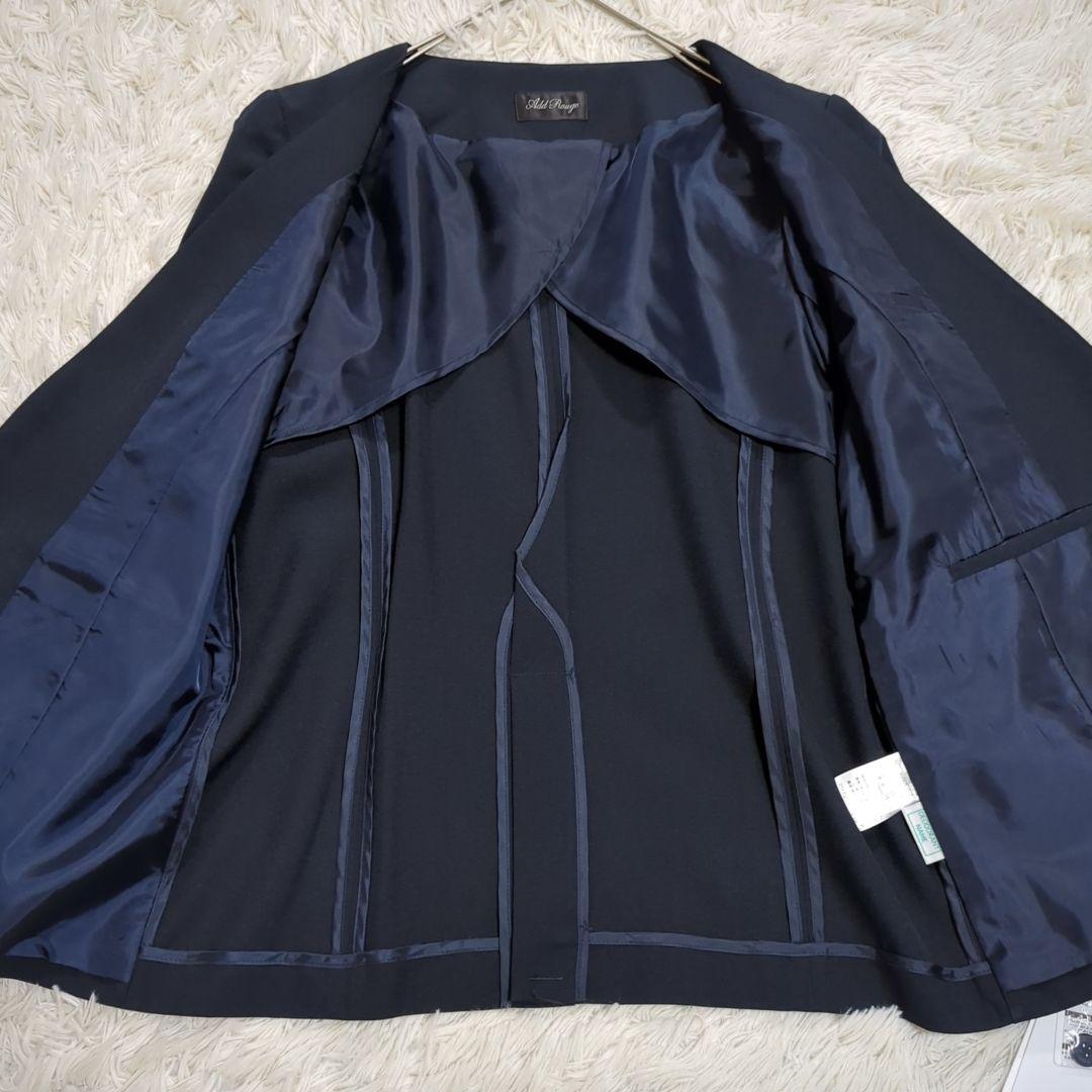 新品 アッドルージュ 15 ノーカラーパンツスーツ 洗える 大きいサイズ