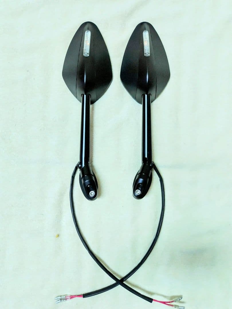 【k-y品】KAWASAKI ZX10R用ウインカー内蔵ミラー