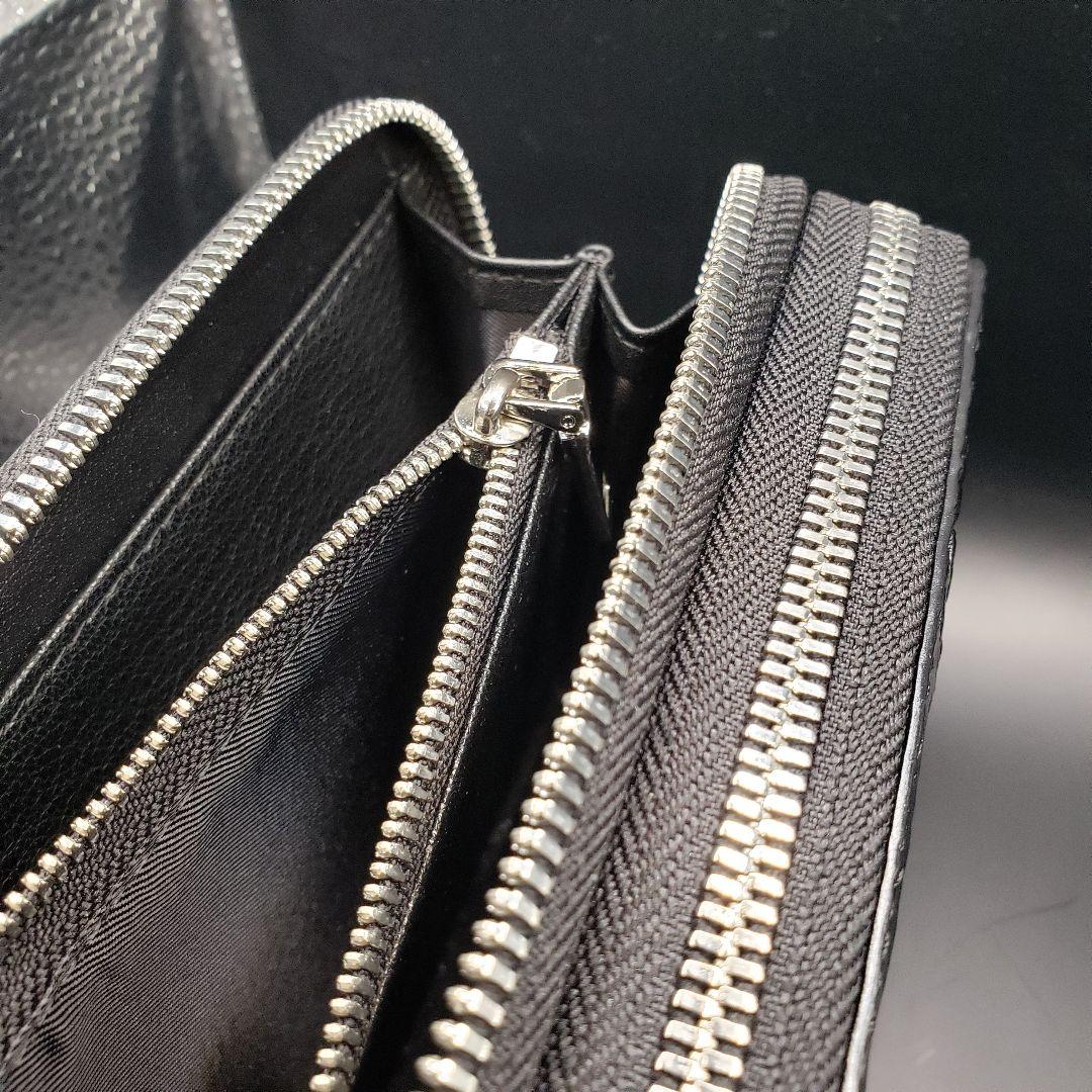 【新品未使用】シャムワニ革　長財布　人気のダブルファスナー