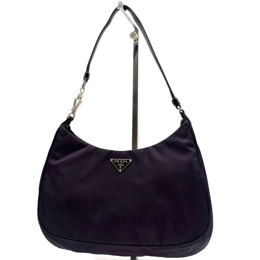 【良品！✨】 PRADA プラダ アクセサリーポーチ ハンドバッグ パープル 紫