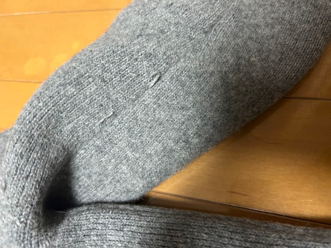 anuans ラクーンブレンドノーカラーニットジャケット