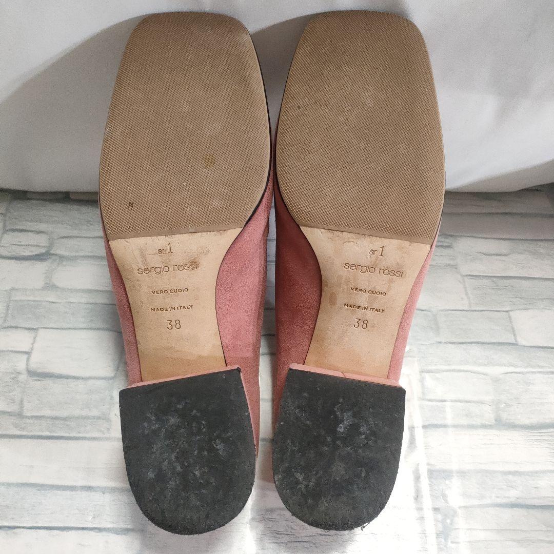 保存袋付き美品✨セルジオロッシ　スウェードパンプス　スリッパ　ピンク　38