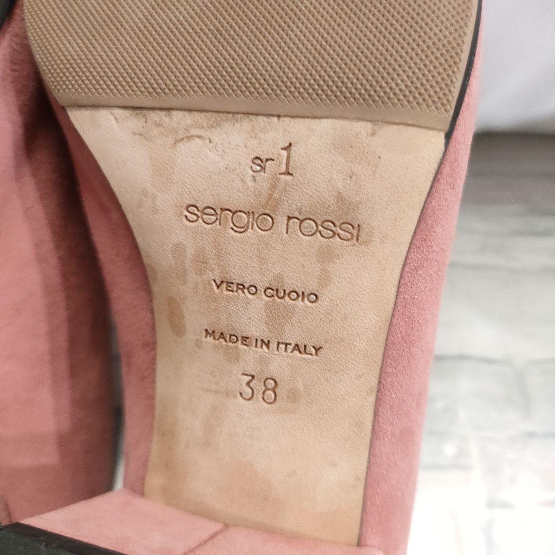 保存袋付き美品✨セルジオロッシ　スウェードパンプス　スリッパ　ピンク　38