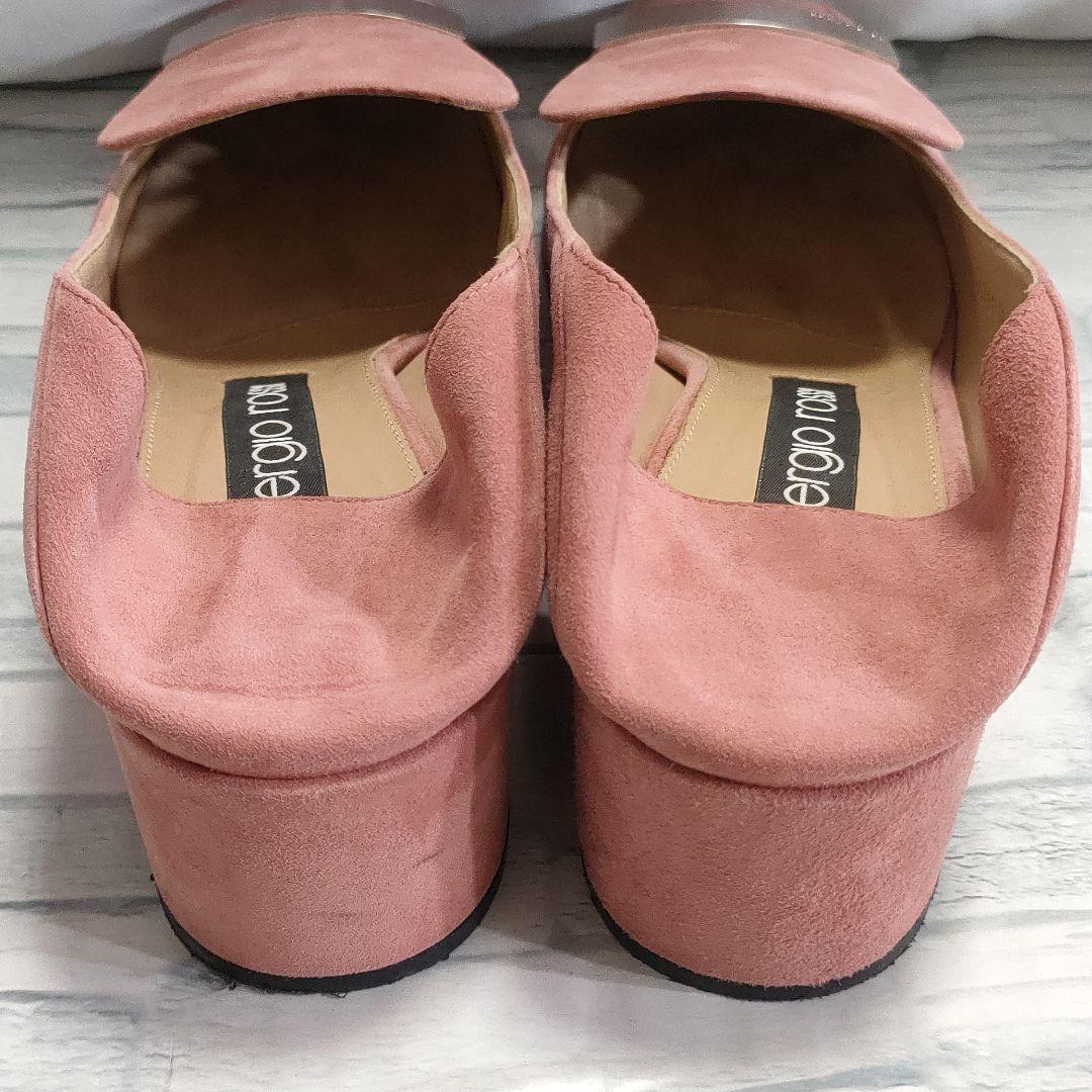 保存袋付き美品✨セルジオロッシ　スウェードパンプス　スリッパ　ピンク　38