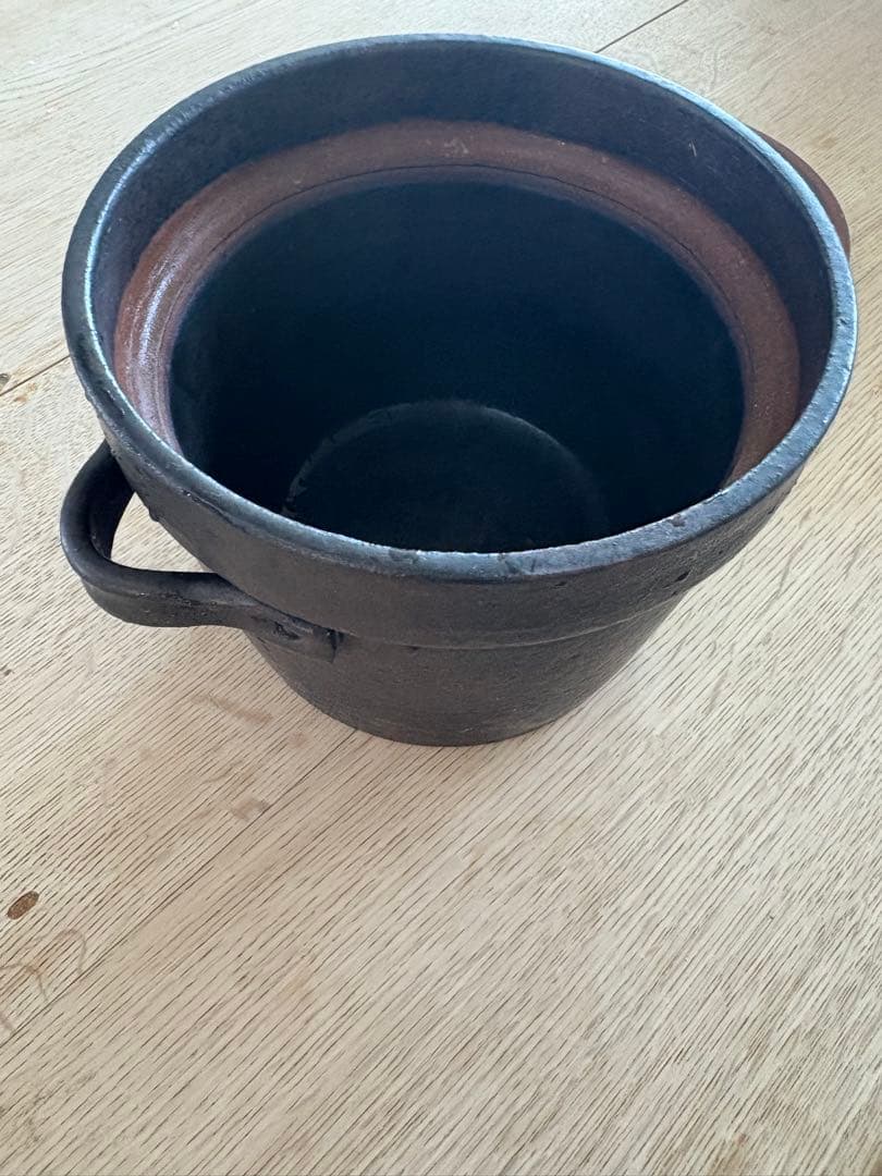 土鍋　陶芸作家♪石渡磨美 黒錆　炊飯2合