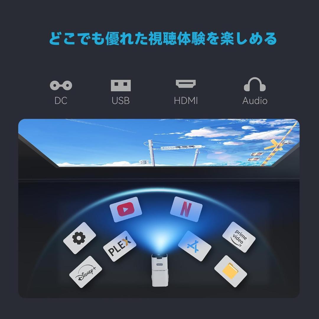 プロジェクター 小型 天井投影 12000LM高輝度 1080P 4K対応