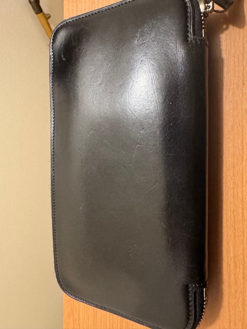 万双 ブライドルレザー ラウンドファスナー