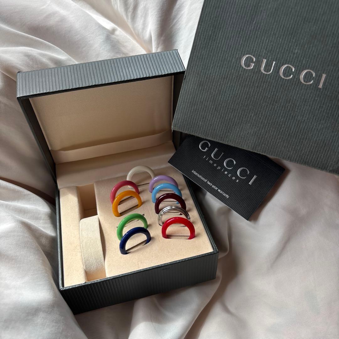 GUCCI エナメルリングセット 多色