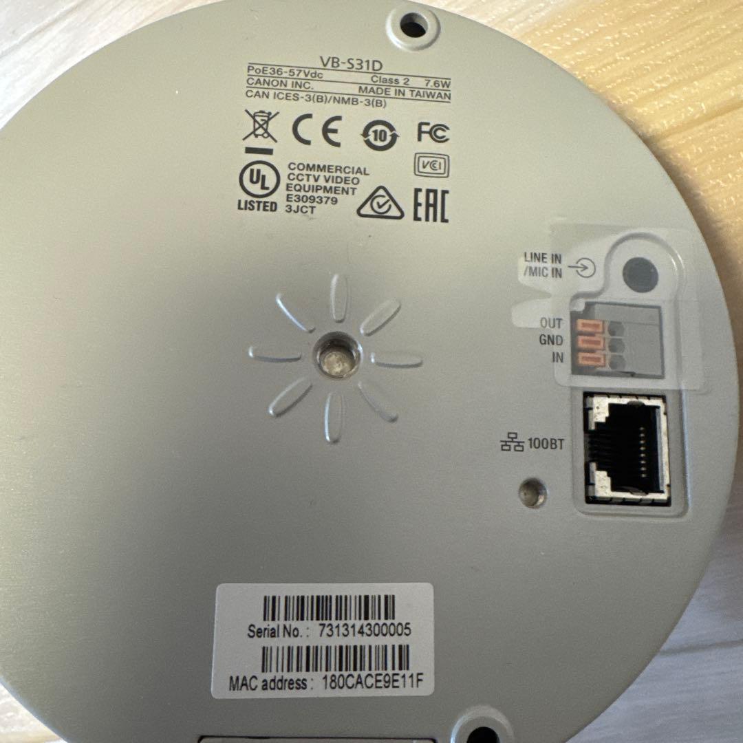 VB-S30D Canon/キヤノン PoE給電HUB専用ネットワークカメラ