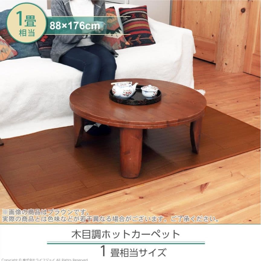 ホットカーペット 1畳 電気カーペット 防水 ブラウン JPJ101WB