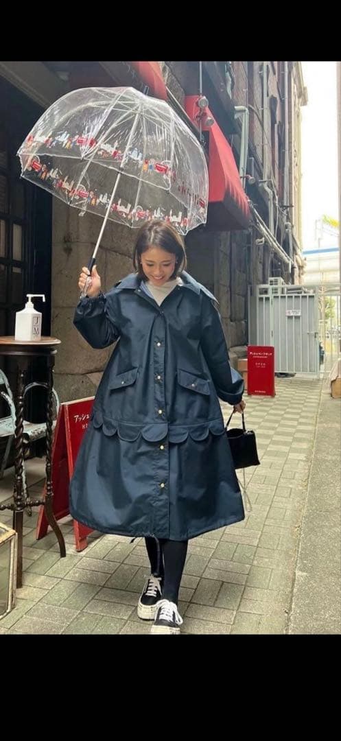 ロージーモンスターレインコート赤色2way waterproof coat 撥水