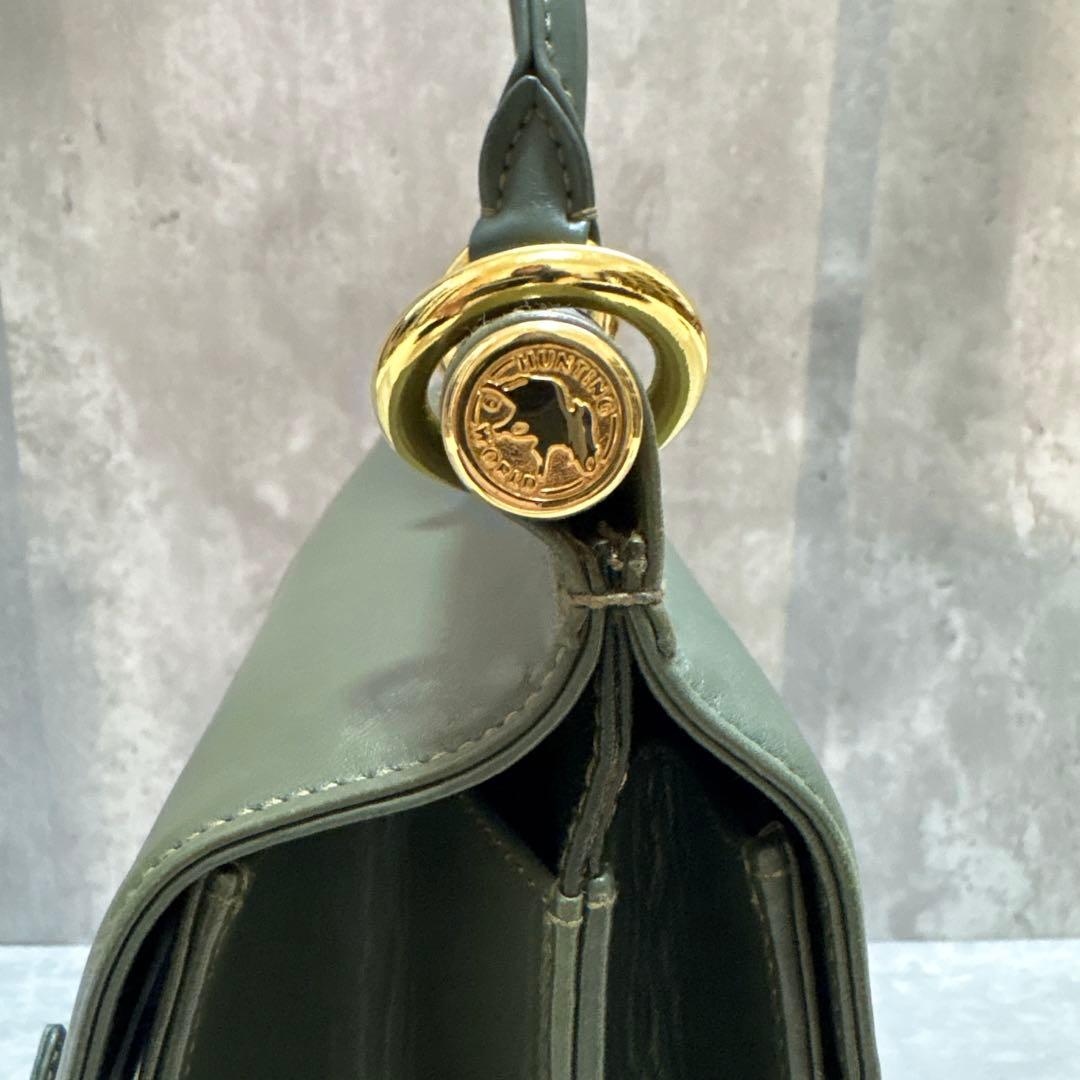 美品✨HUNTING WORLD 2way メッセンジャーバッグ オリーブ