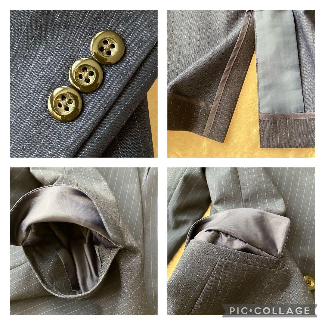 近年 オリヒカ ウォッシャブル ノーカラー パンツスーツ 大きいサイズ ネイビー