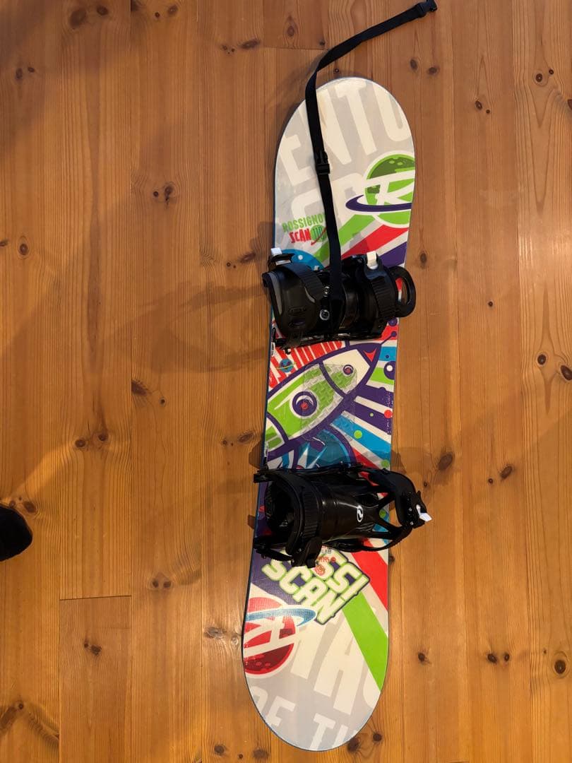 ロシニョールキッズスノーボード ビンディング 、ブーツ 、リーシュコードセット